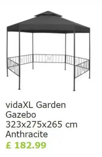 Vida XL VidaXL Garden Gazebo 323 x 275 x 265cm Antracite offer