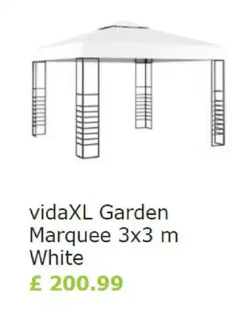 Vida XL VIdaXL Garden Marquee 3 x 3m White offer