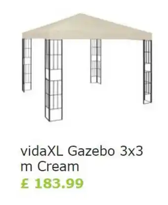 Vida XL VidaXL Gazebo 3x3m Cream offer