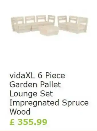 Vida XL VidaXl 6 Piece Garden Pallet lounge Set Impregnated Spruce Wood offer