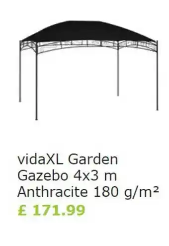 Vida XL VidaXL Garden Gazebo 4x3m Anthracite 180 g/m offer