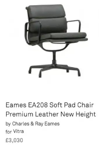 Heal's Eames EA208 Soft Pad Chair Premium Leather New Height offer