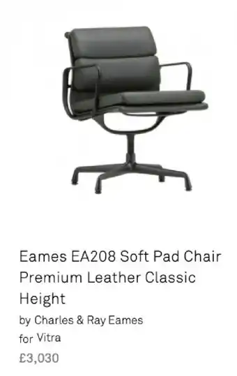 Heal's Eames EA208 Soft Pad Chair Premium Leather Classic Height offer