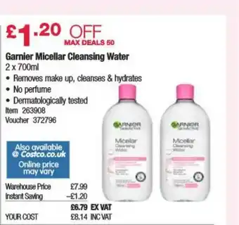 Costco Garnier Micellar Cleansing Water offer