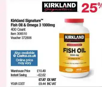 Costco Kirkland Signature Fish Oil & Omega 3 1000mg offer