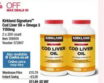 Costco Kirkland Signature Cod Liver Oil + Omega 3 1150mg offer