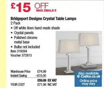 Bridgeport Designs Crystal Table Lamps