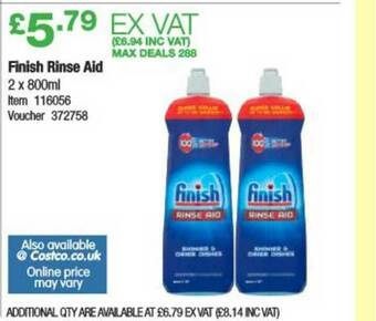 Costco Finish Rinse Aid offer