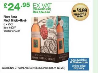 Costco Fiore Rosa Pinot Grigio-rosé offer