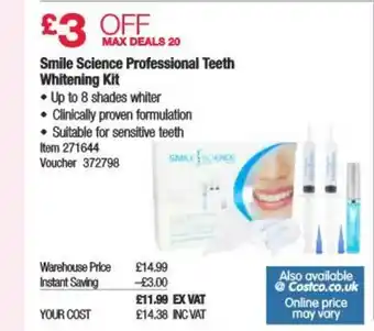 Costco Smile Science Professional Teeth Whitening Kit offer