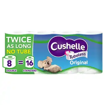 Tesco Cushelle original tubeless twice as long toilet tissue 8 equals 16 regular rolls offer