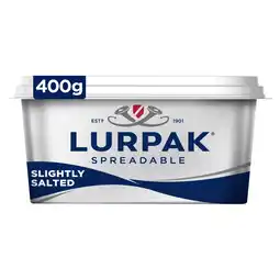 Tesco Lurpak slightly salted spreadable blend of butter and rapeseed oil 400g offer