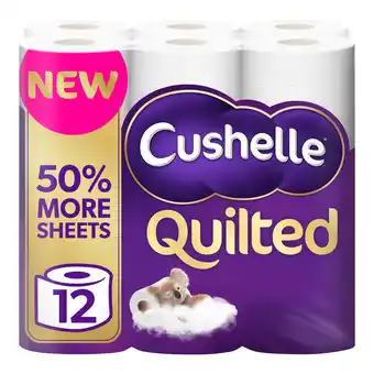 Tesco Cushelle quilted 50% longer lasting toilet tissue 12 equals 18 regular rolls offer