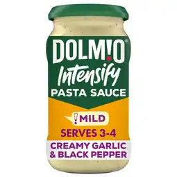 Tesco Dolmio intensify mild creamy garlic & black pepper pasta sauce 390g offer