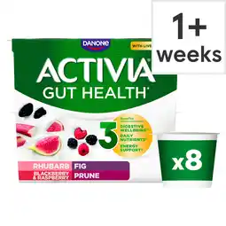 Tesco Activia rhubarb & mixed fruit yogurt 8x115g offer
