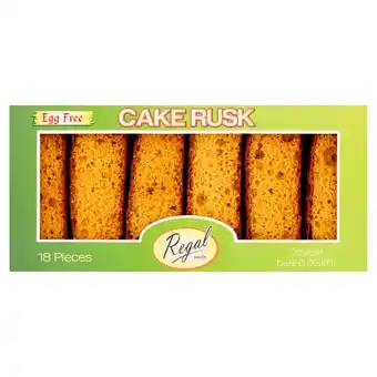 Tesco Regal cake rusks egg free 18 pieces 378g offer