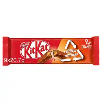 Tesco Kit kat 2 finger orange chocolate biscuit 9 pack 186.3g offer