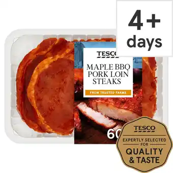 Tesco Tesco maple bbq pork loin steaks 600g offer