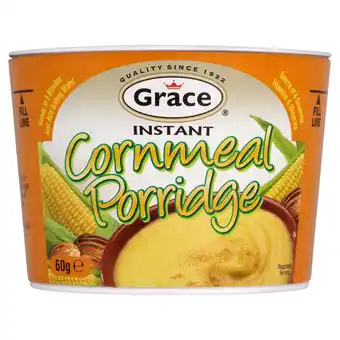 Tesco Grace instant cornmeal h/style porridge 60g offer