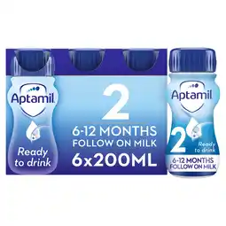 Tesco Aptamil 2 ready to drink 6-12 months follow on milk 6 x 200 ml offer