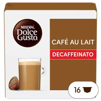 Tesco Nescafe dolce gusto cafe au lait decaffeinated coffee pods 16 capsules offer