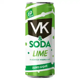 Tesco Vk & soda lime zero sugar alcoholic drink 330ml offer