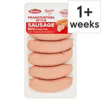 Tesco Duda frankfurter style sausage 480g offer