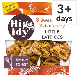 Tesco Higgidy 8 sweet potato katsu curry lattices 160g offer