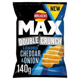 Tesco Walkers max double crunch cheddar onion 140g offer