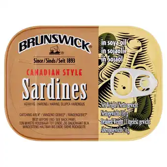Tesco Brunswick sardines in soya oil 106g offer