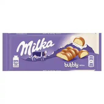 Tesco Milka bubbly milk&white 95g offer