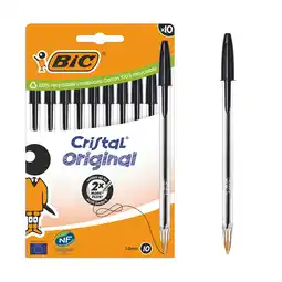Tesco Bic cristal pens black 10 pack offer