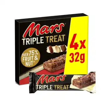 Tesco Mars triple treat fruit nut & chocolate bars multipack 4 x 32g offer