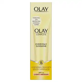 Tesco Olay complete care moisturiser everyday sun cream light glow 50ml offer