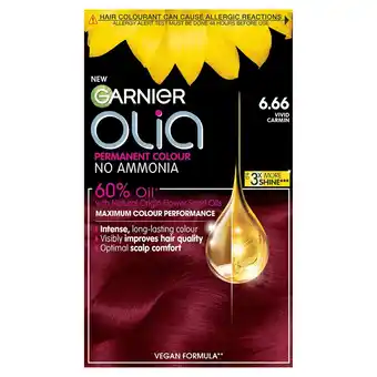 Tesco Garnier olia 666 vivid garnet red prmt hair dye offer