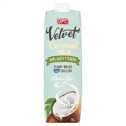 Tesco Ufc velvet coconut milk unsweetened 1l offer