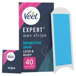 Tesco Veet expert legs sensitive wax strips 40s offer
