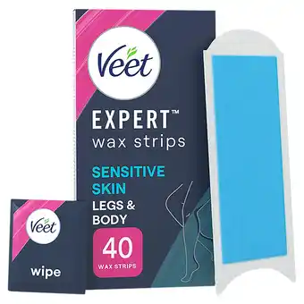 Tesco Veet expert legs sensitive wax strips 40s offer