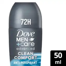 Tesco Dove men+care clean comfort antiperspirant 50ml offer