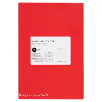 Tesco Red table cover 180cm x 120cm offer