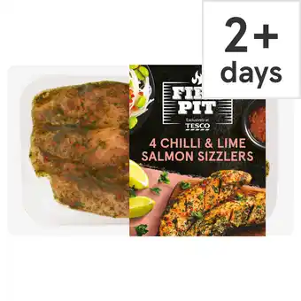 Tesco Tesco fire pit 4 chilli & lime salmon sizzlers 180g offer