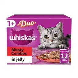 Tesco Whiskas adult 1+ duo meaty combos in jelly 12x85g offer