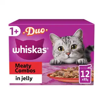 Tesco Whiskas adult 1+ duo meaty combos in jelly 12x85g offer