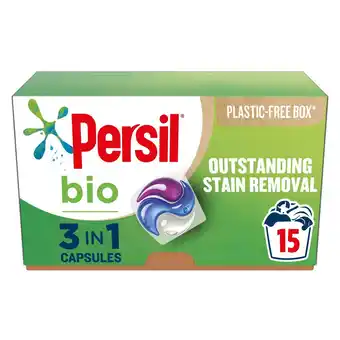 Tesco Persil biological 3in1 washing detergent capsules 15washes 316.5g offer