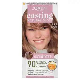 Tesco L'oreal casting natural gloss 723 almond blonde semi-permanent hair dye offer