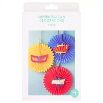 Tesco Superhere fan decorations 3 pack offer