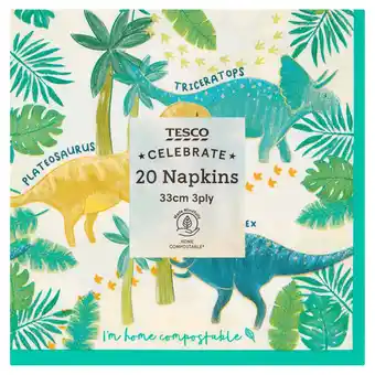 Tesco Tesco dinosaur napkin 20 pack offer