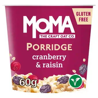 Tesco Moma jumbo oat porridge cranberry & raisin 60g offer