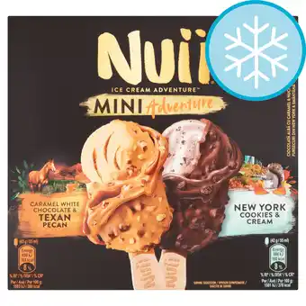 Tesco Nuii mini adventure pecan & cookies & cream 6 pack 330ml offer