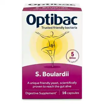 Tesco Optibac saccharomyces boulardii 16 cap offer